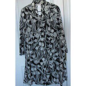 Max Mara Dress,sz.4,Black-White, long Sleeves,Cotton